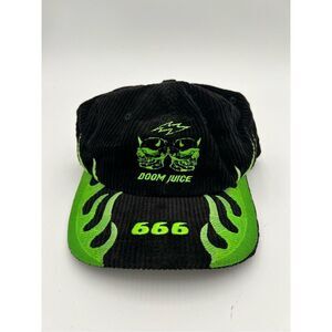 Black and Green corduroy demon skull 666 dad Hat cap